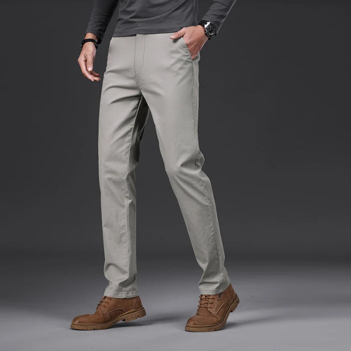 Men's Casual Coffee Stretch Straight Classic Lightweight Business Casual Pants