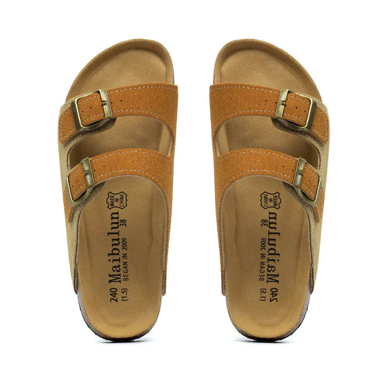 Women Cork Slippers Summer Mule Clogs Flats Sandals