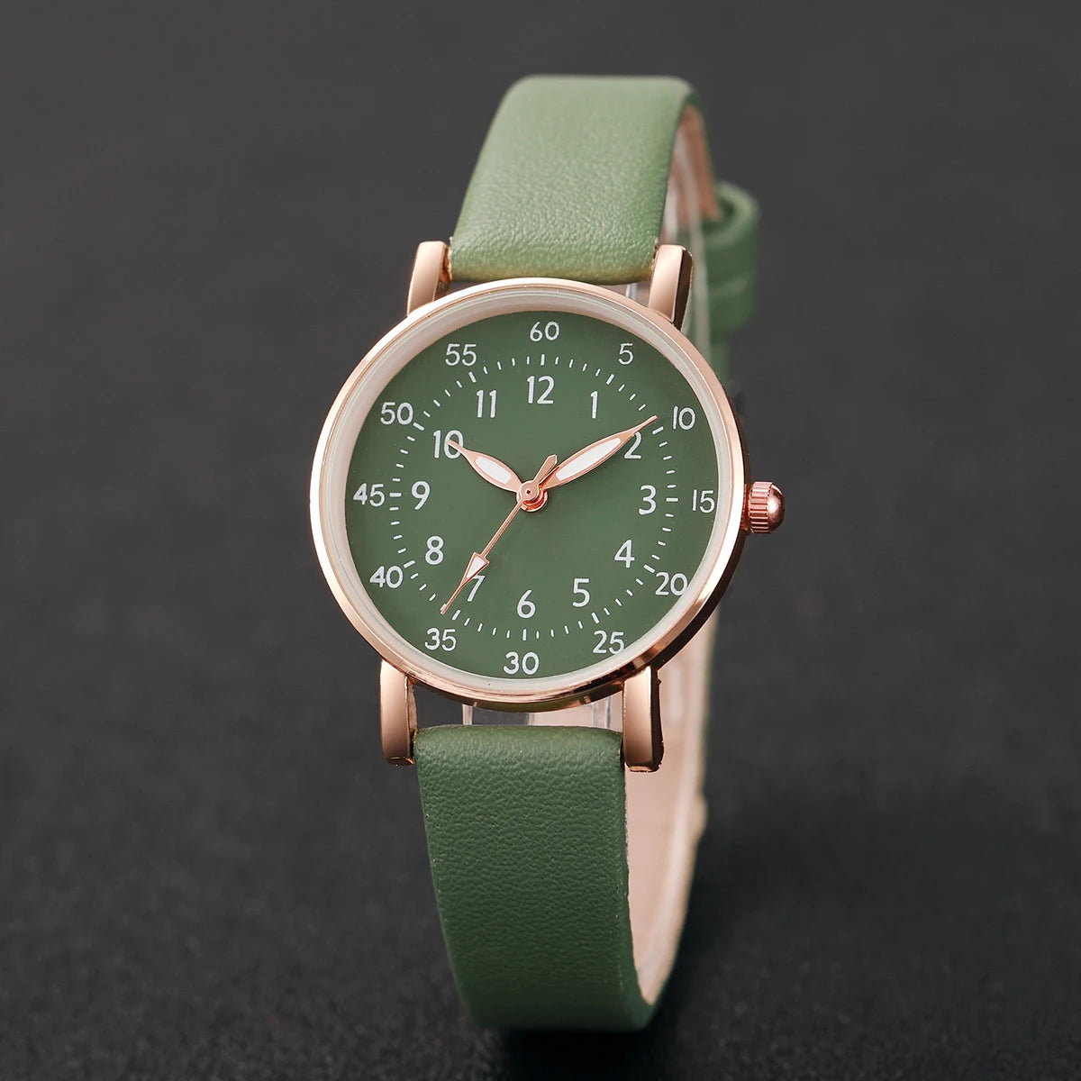 Women's Fashion Arabic Dial Leather Band Quartz Watches