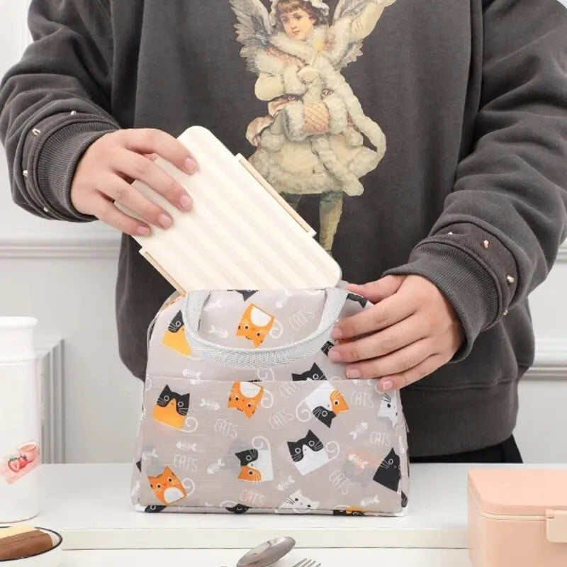 New Cartoon Cute Portable Tote Lunch Bag