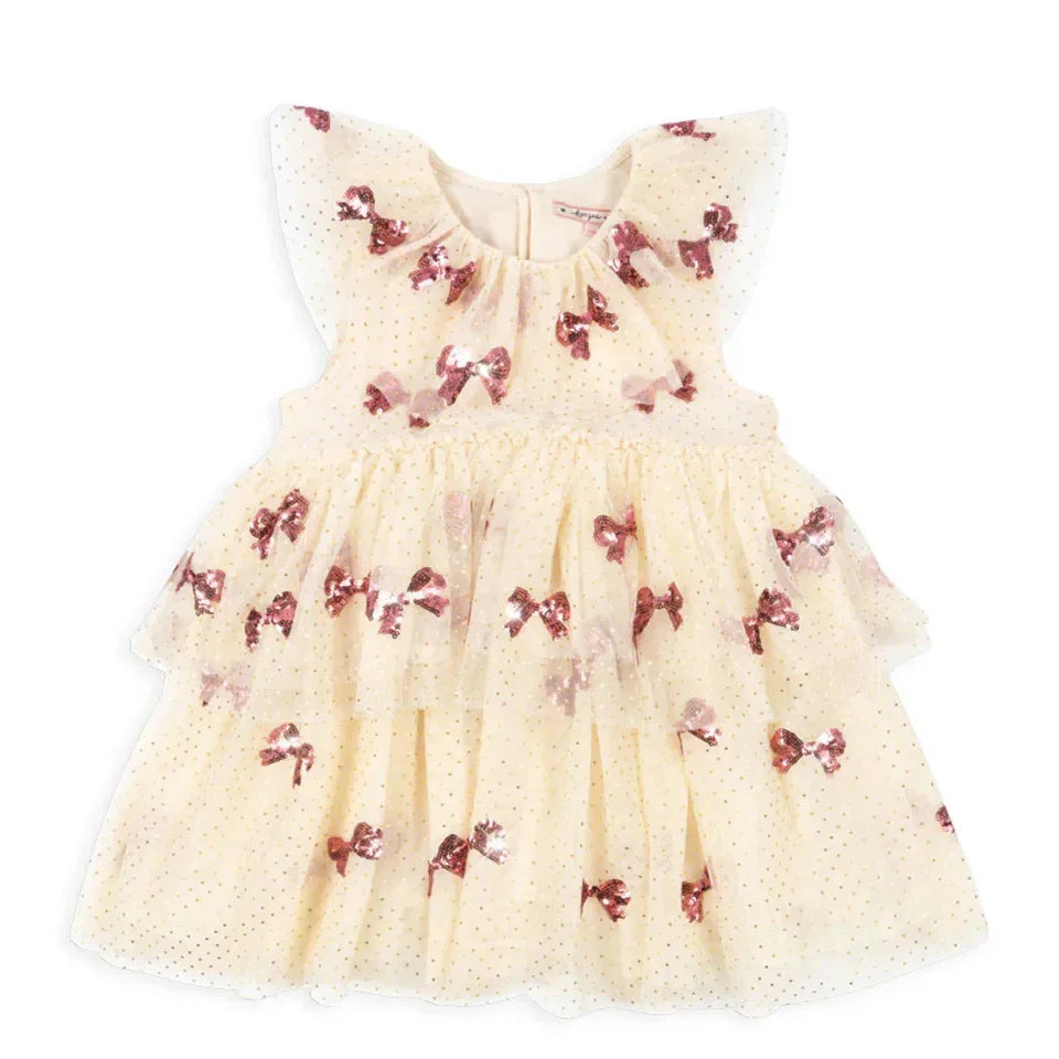 Bow KS Sequin Mesh Dress