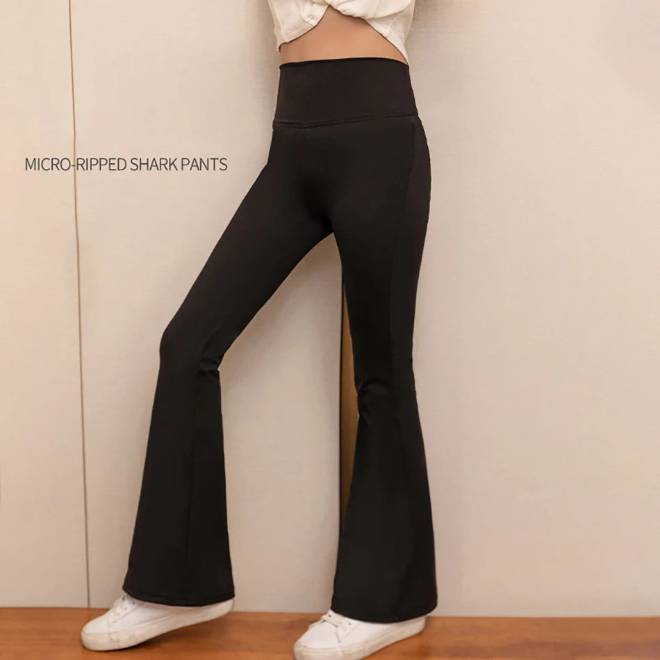 Girls High Waist Flared Pants