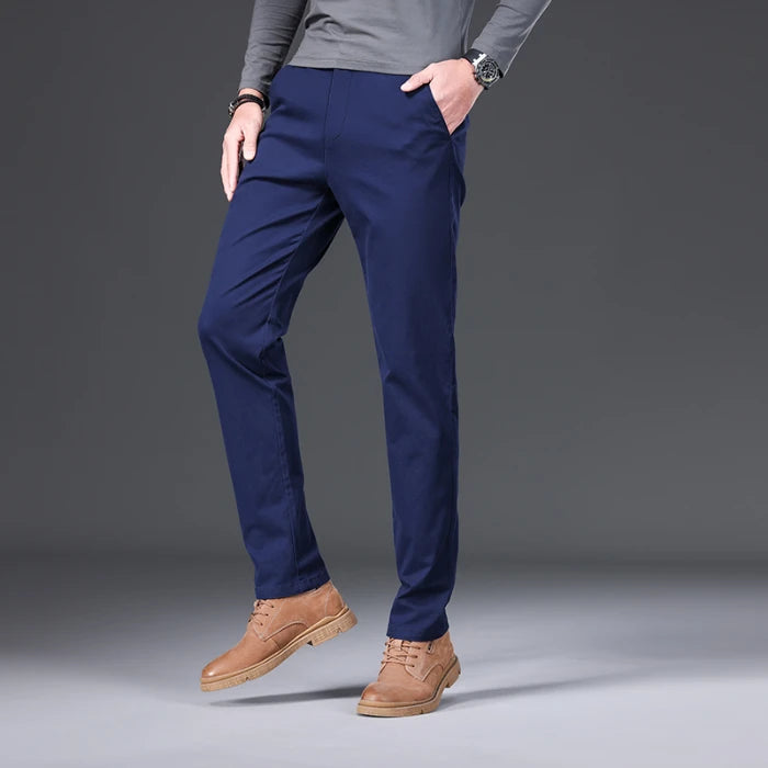 Men's Casual Coffee Stretch Straight Classic Lightweight Business Casual Pants