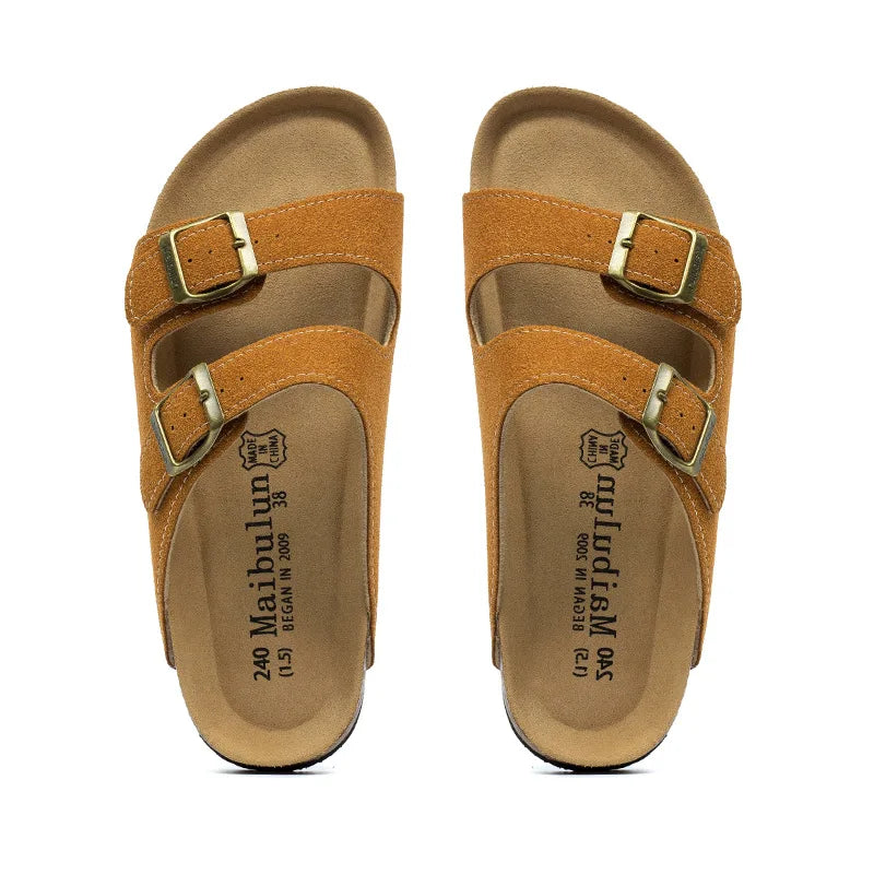 Women Cork Slippers Summer Mule Clogs Flats Sandals