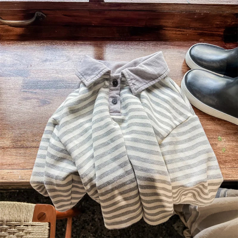 New Autumn Korean Style Baby Boys Striped Shirts