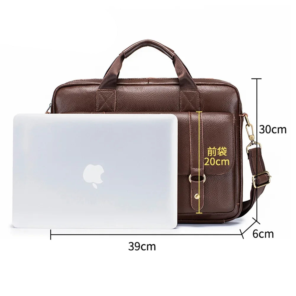 Neu 100% echtes leder herren aktentasche laptoptasche