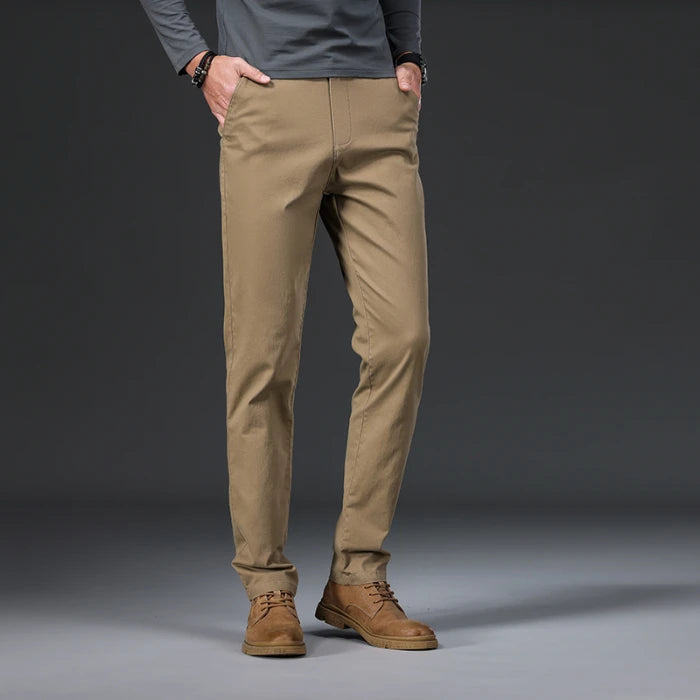 Men's Casual Coffee Stretch Straight Classic Lightweight Business Casual Pants