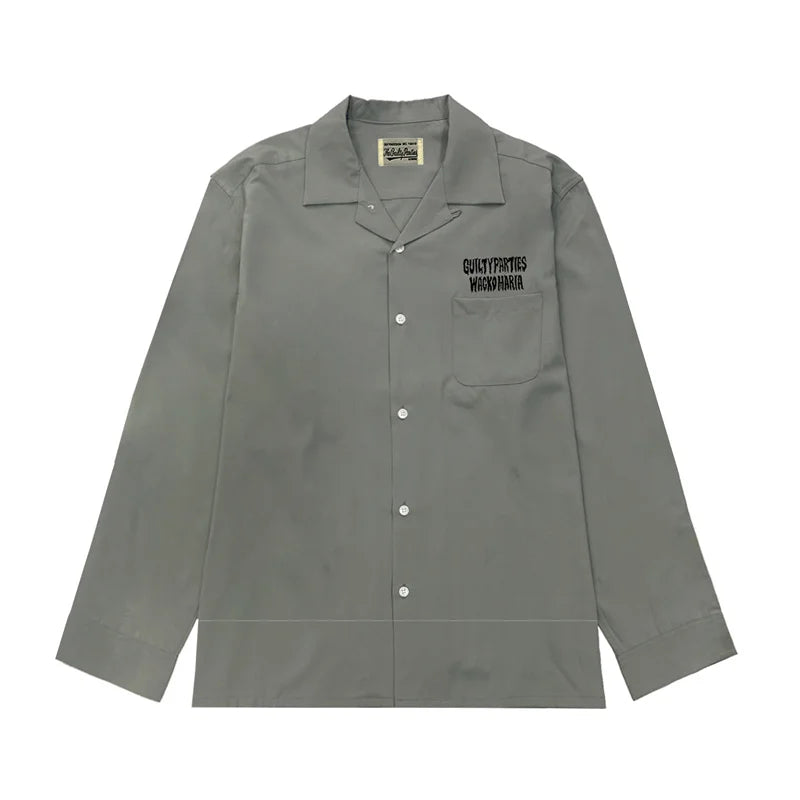 Autumn WACKO MARIA Embroidery Logo Long Sleeve Shirt