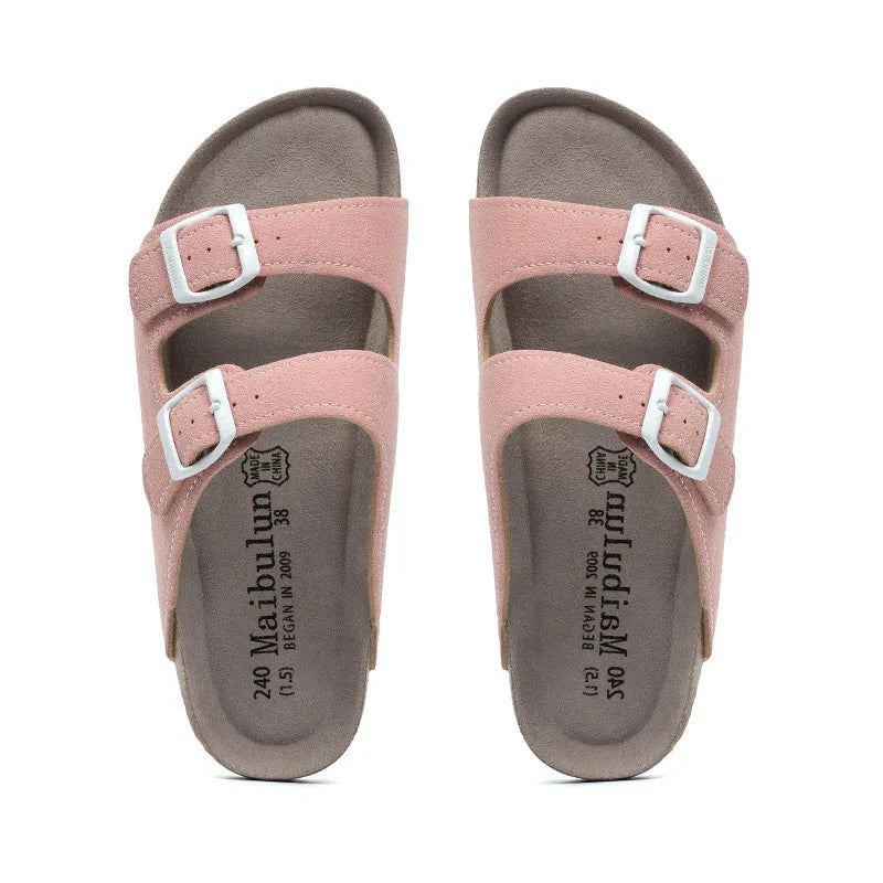 Women Cork Slippers Summer Mule Clogs Flats Sandals