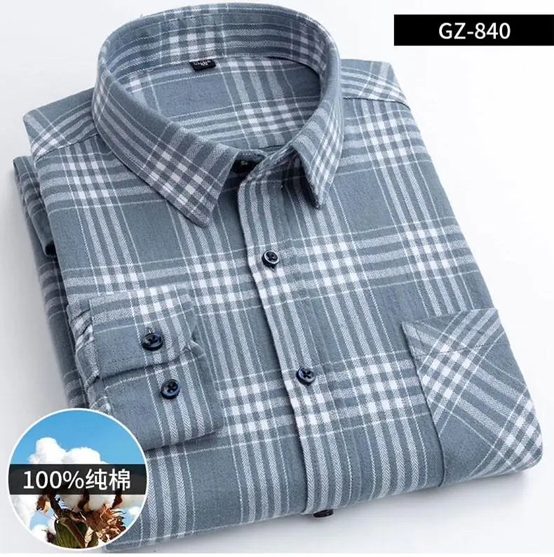 Mens Pure Cotton Long Sleeve Regular Fit Shirts