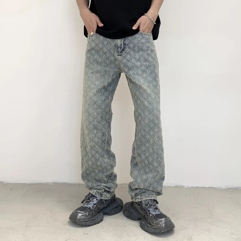 New Black Men's Designer Straight Leg Baggy Pants