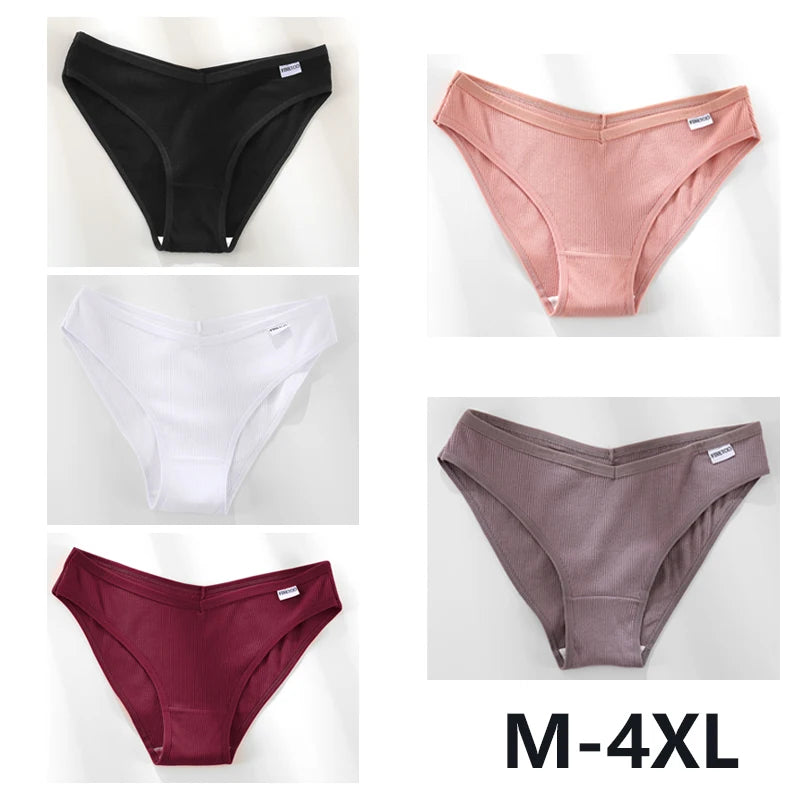 Women Sexy V Waist Plus Size Briefs Low-Rise Comfortable Lingerie