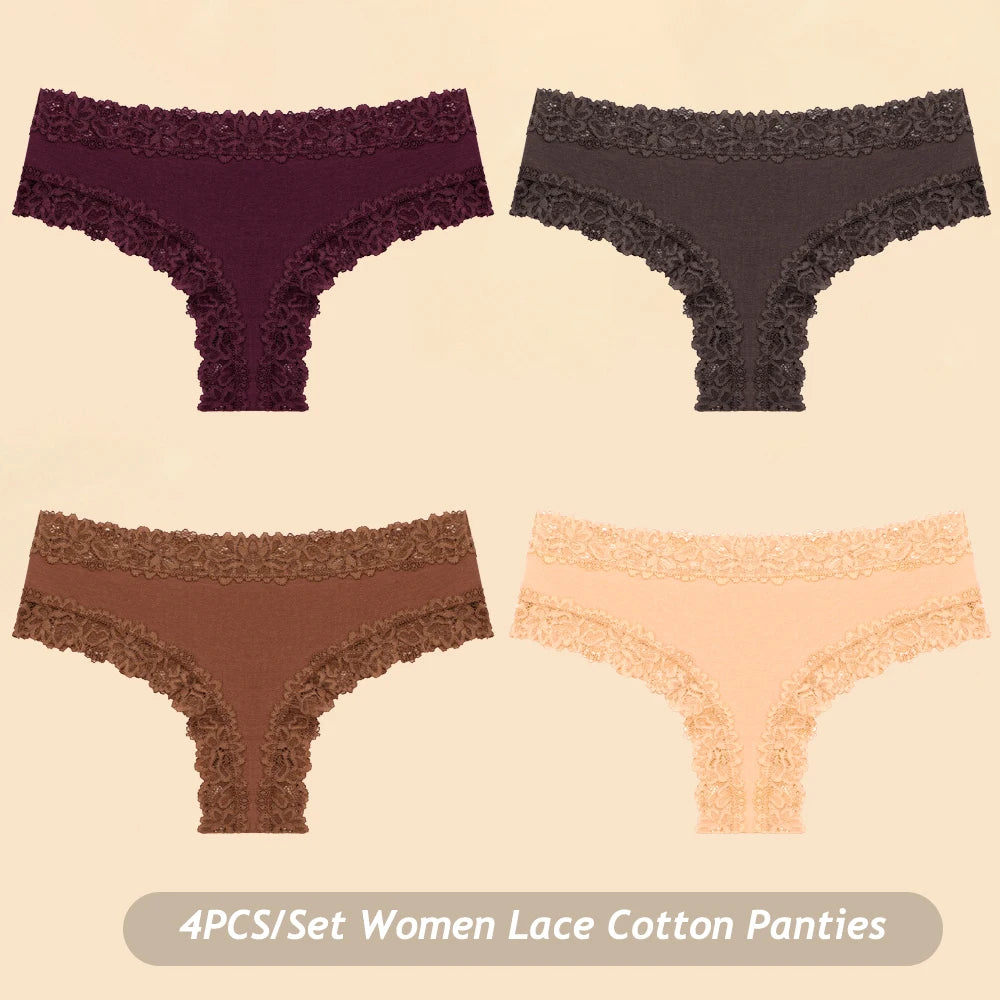 Women Floral Lace Seamless Brazilian Panties