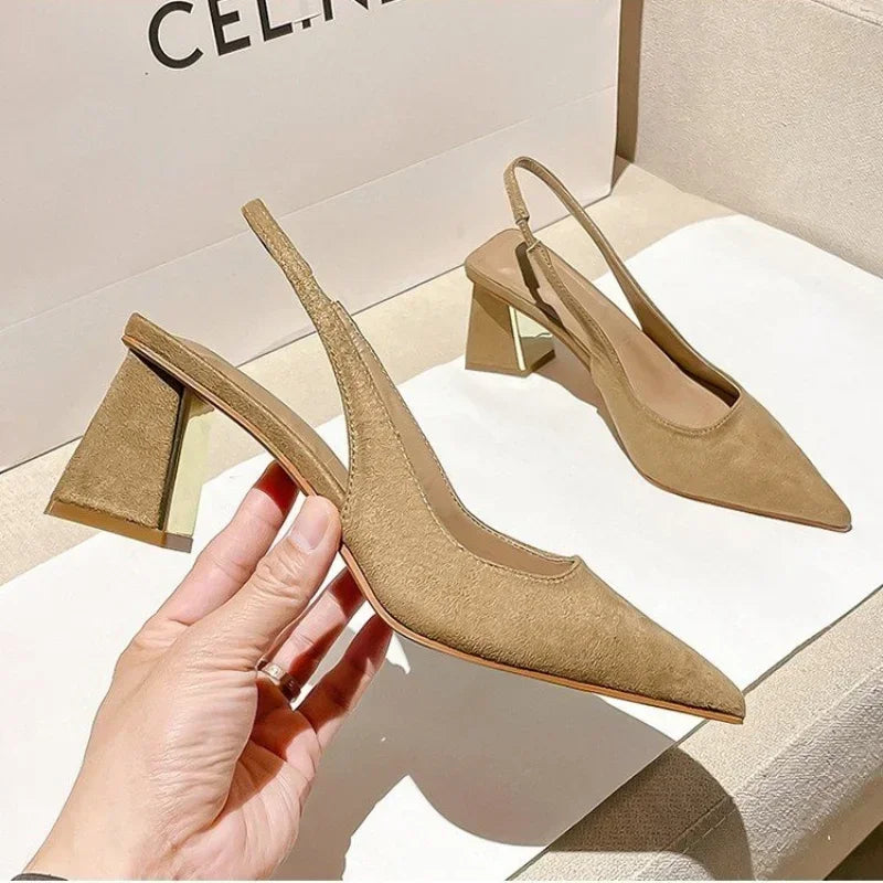 Summer New Pointed Solid Color Simple Sandals