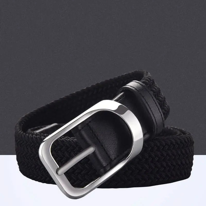 Men's woven waistband elastic canvas belt