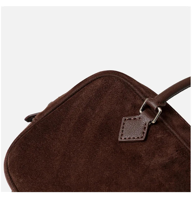 Reißverschluss offen matt Wildleder Kuh Leder Frauen Handtasche Büro Dame Pendler dünne Schultertasche