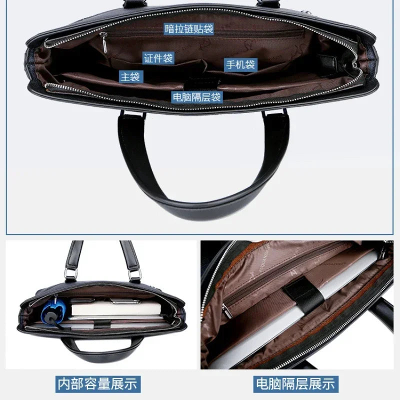 Aktentasche für Herren, große Luxus-Tragetasche, Laptoptasche