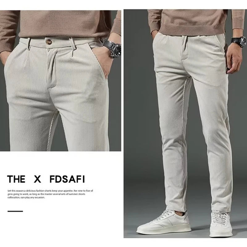 High Quality Brand Men's Corduroy Thicken Pants