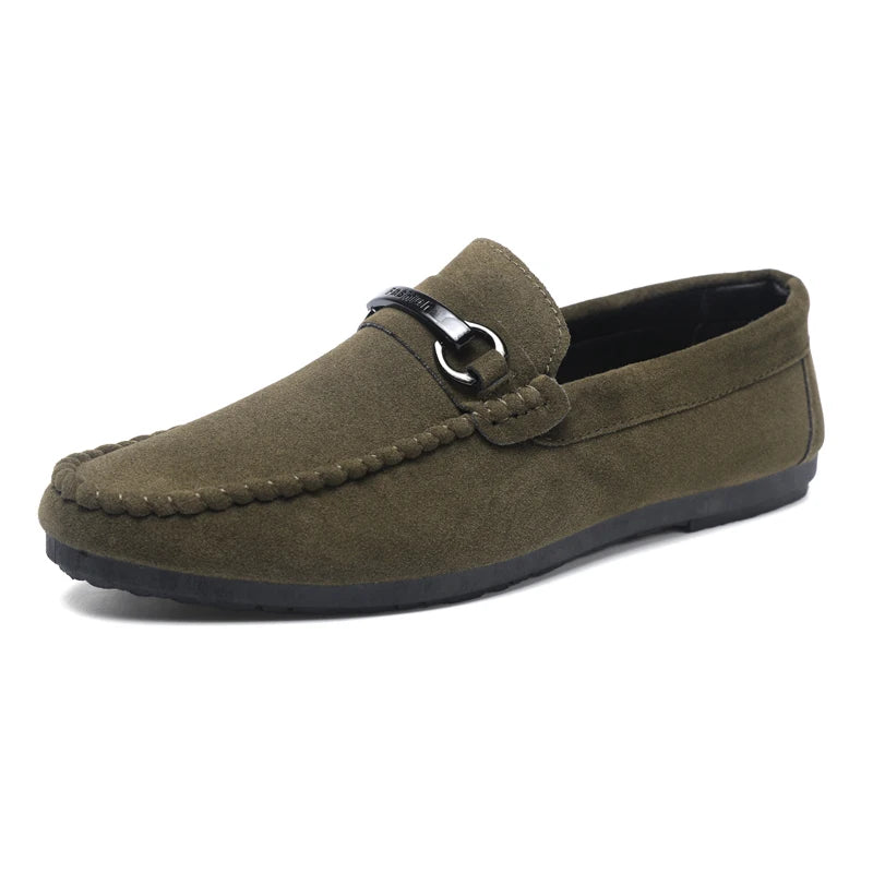 Lässige, bequeme Slip-On-Fahrschuhe aus Leder für Herren