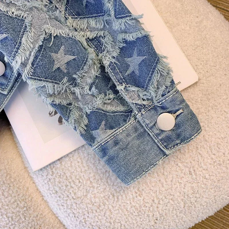 Autumn All Match Design Vintage Women Denim Jacket