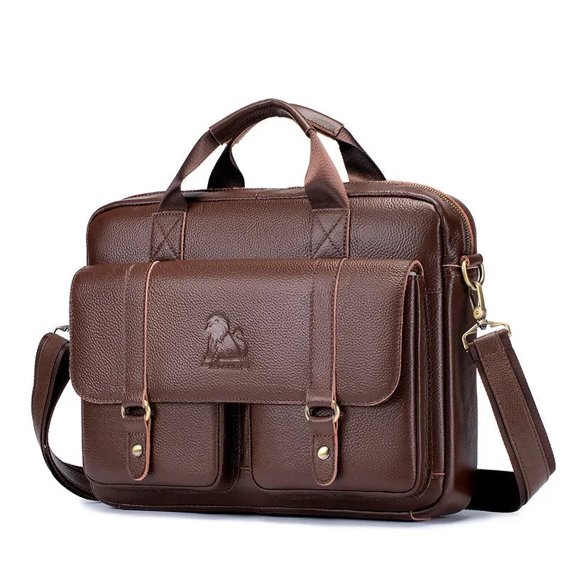 Neu 100% echtes leder herren aktentasche laptoptasche