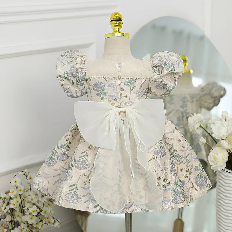 New Luxury Embroidery Flower Baby Girl Dress