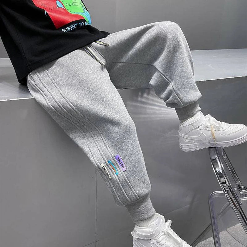 Autumn Casual Boys Loose Striped Pattern Long Style Trousers