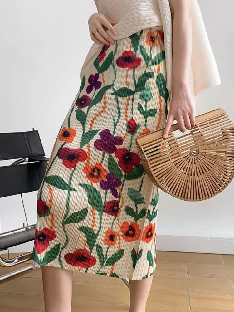 Vintage Summer Holiday Back-slit Mujer Skirts
