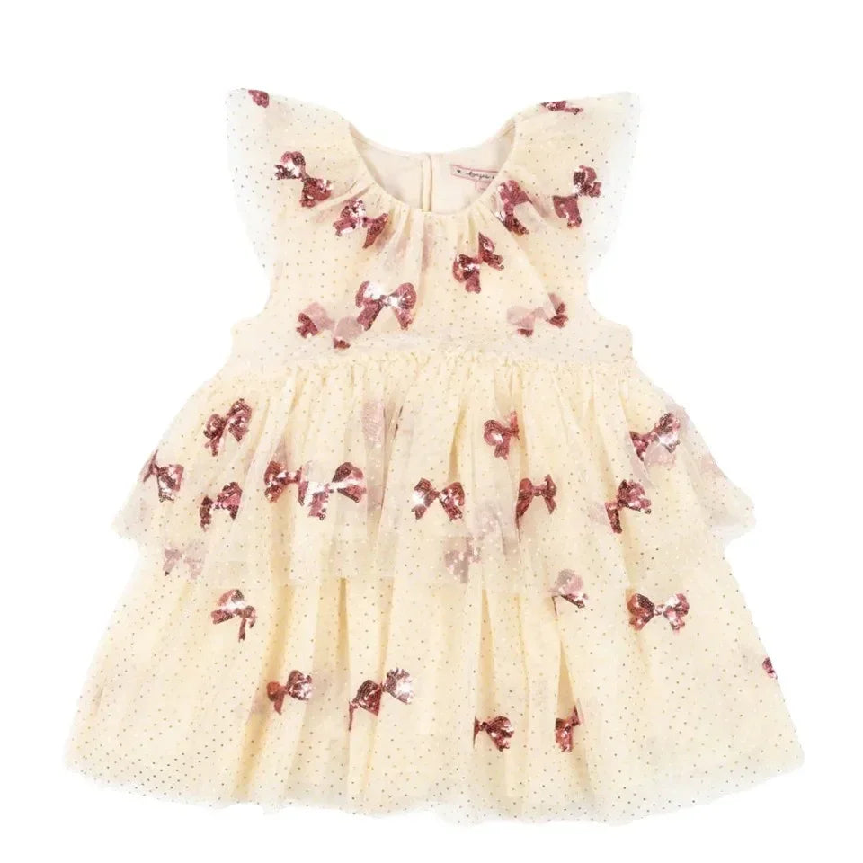 Bow KS Sequin Mesh Dress