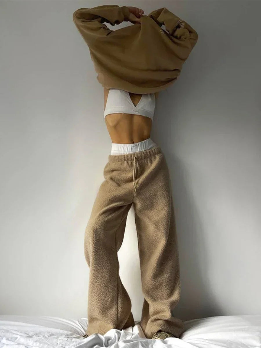 Wolfeel Damenhose mit weitem Bein aus Lammwolle