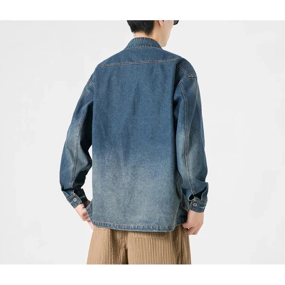 Neue gewaschene Jeansjacke im Retro-Chinesischen Stil