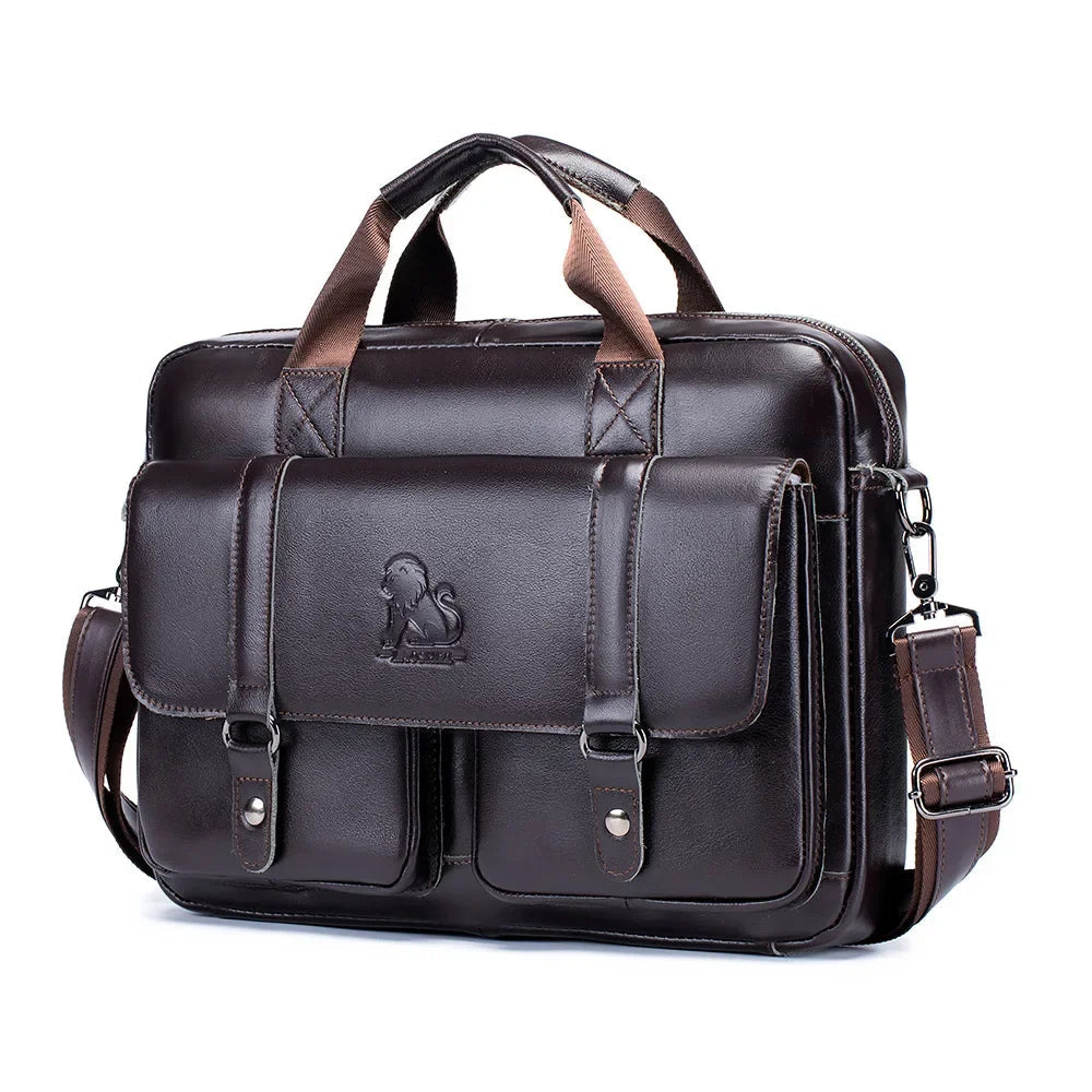 Neu 100% echtes leder herren aktentasche laptoptasche
