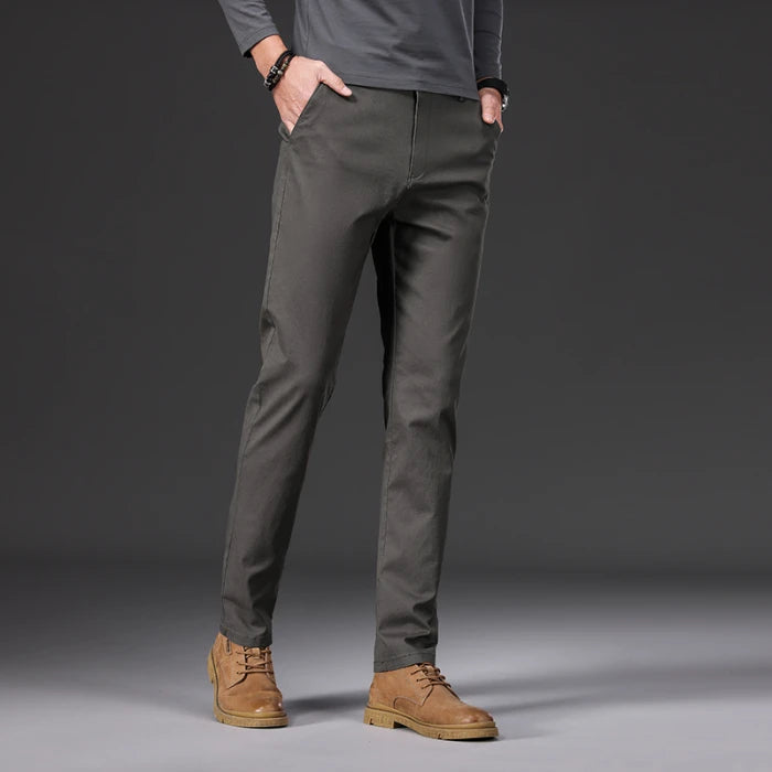 Men's Casual Coffee Stretch Straight Classic Lightweight Business Casual Pants