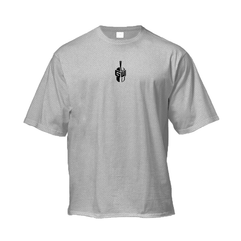 Mesh Oversized T-Shirt Herren Überschnittene Schultern Halbarm