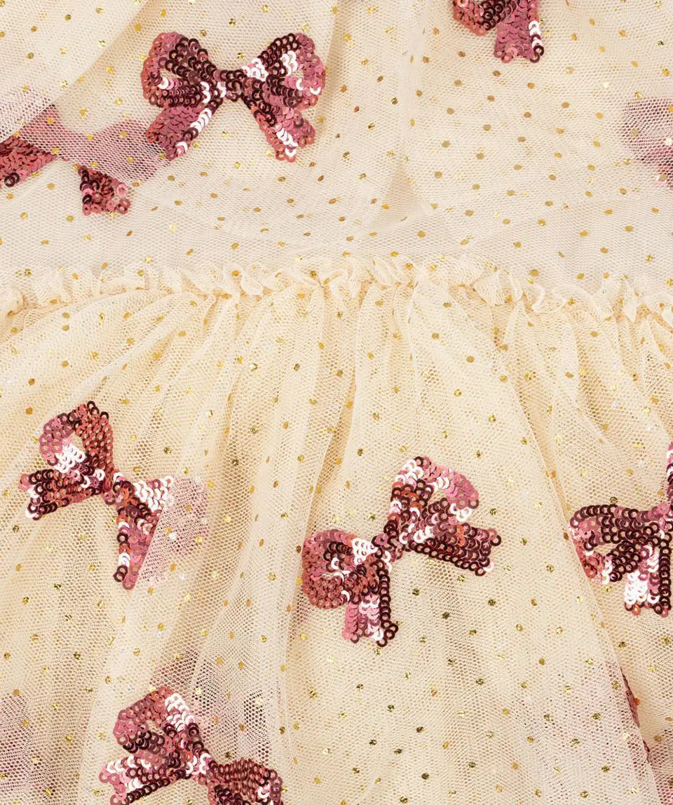 Bow KS Sequin Mesh Dress