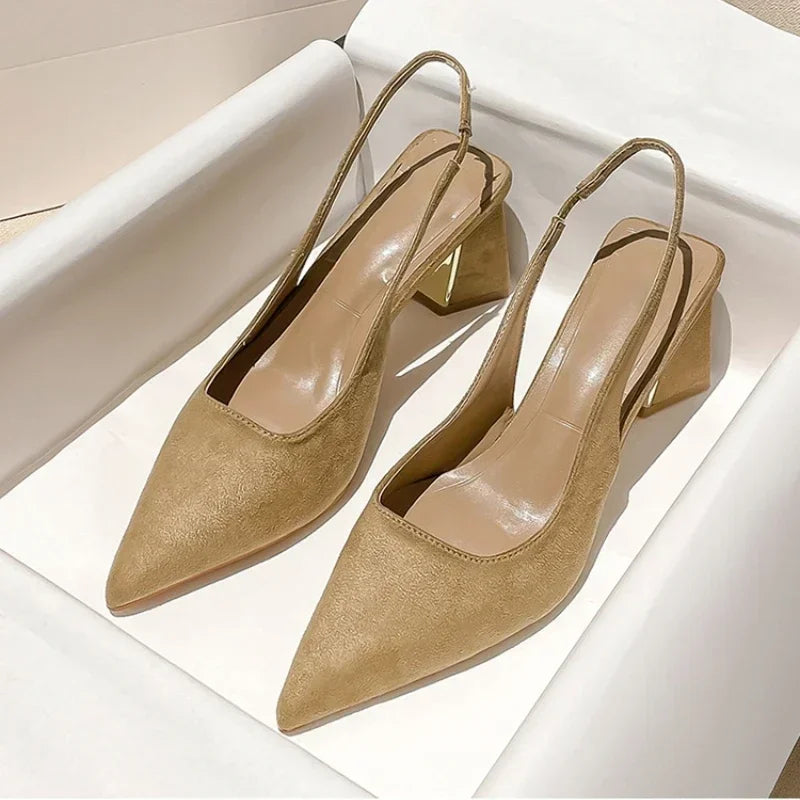 Summer New Pointed Solid Color Simple Sandals