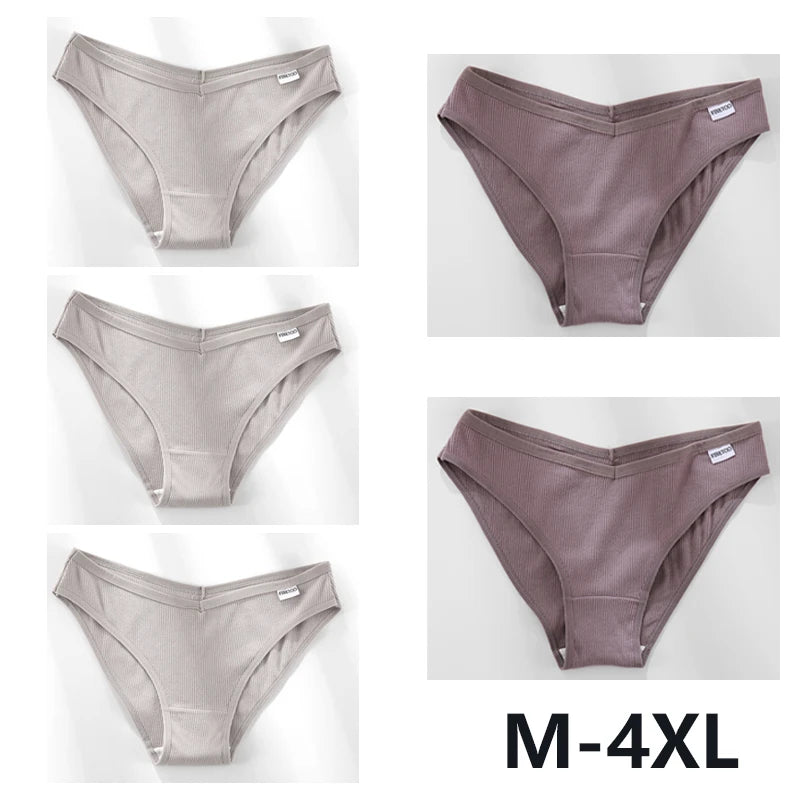 Women Sexy V Waist Plus Size Briefs Low-Rise Comfortable Lingerie