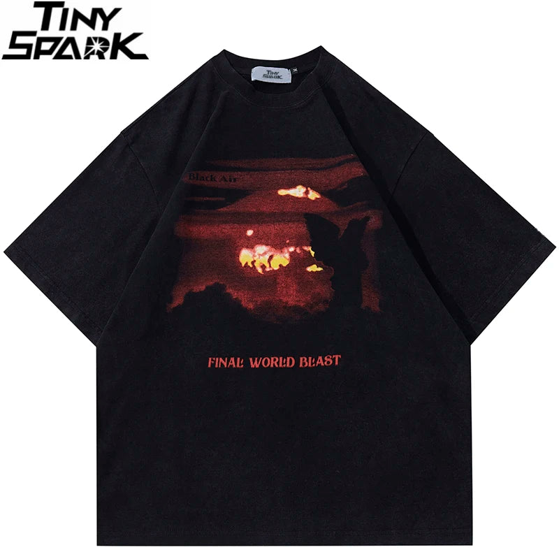 Black Harajuku Loose Tshirt Cotton Tees Unisex