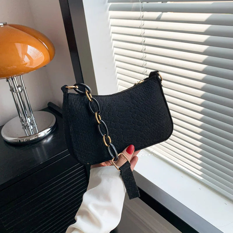 Schlichte Schulter- und Crossbody Tasche Retro
