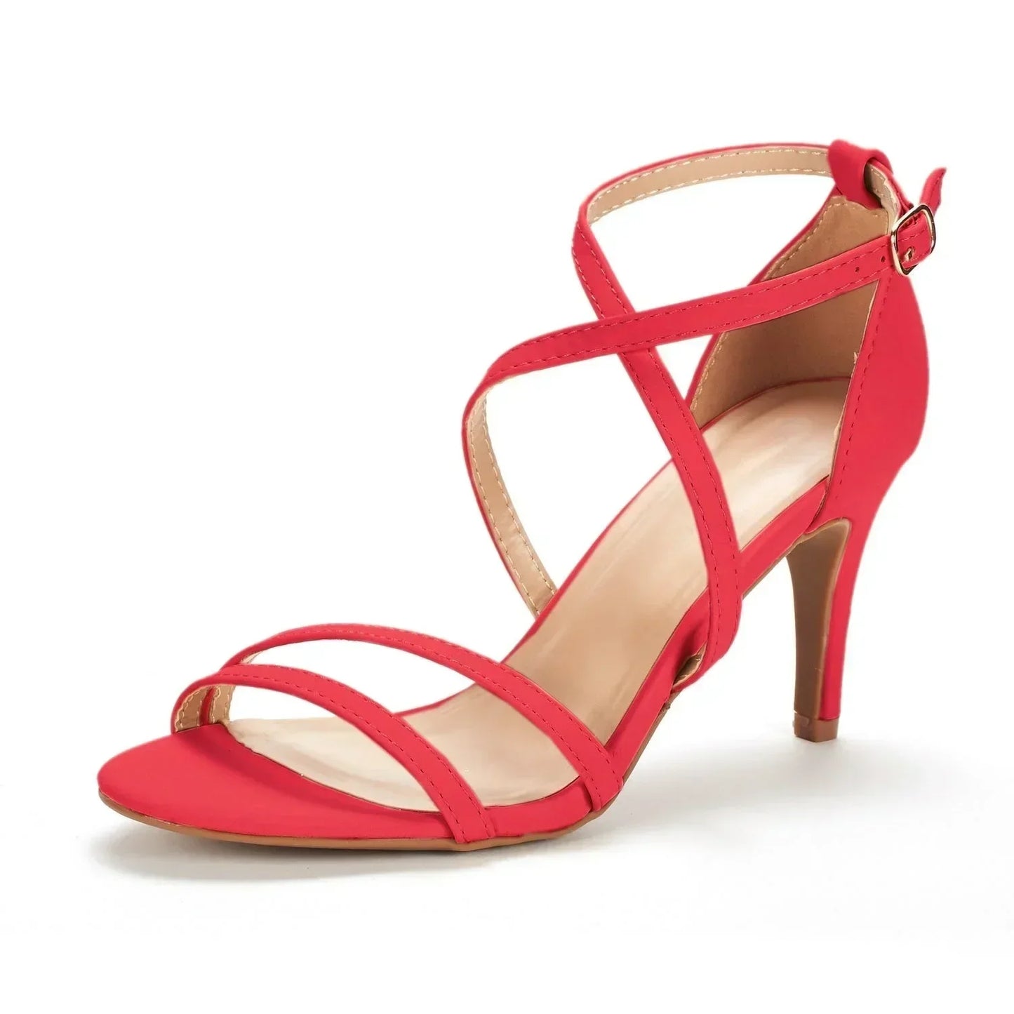 Summer Pumps Open Toe Ankle Straps Stilettos High Heels