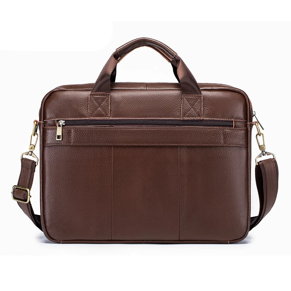 New 100% genuine leather briefcase laptop bag