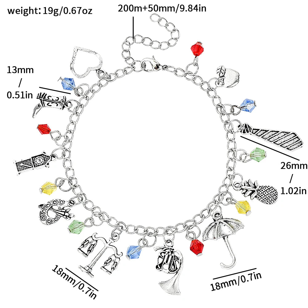 How I Met Your Mother Inspired Horn Umbrella Crystal Pendant Bracelets