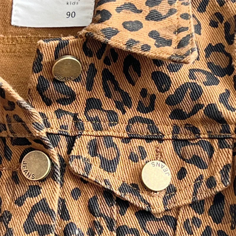 Children Leopard Print Loose Tide Cowboy Tops