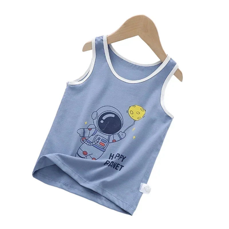 Summer Sleeveless Breathable Cotton Children T-shirt