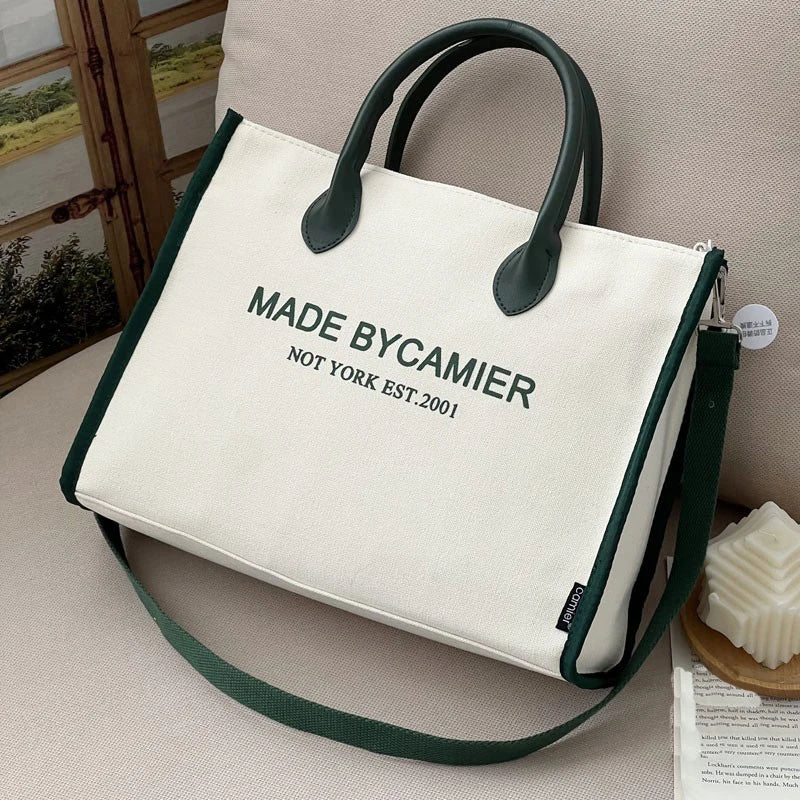 Hylhexyr Large Capacity Thickened Canvas Square Tote Bags With Zipper