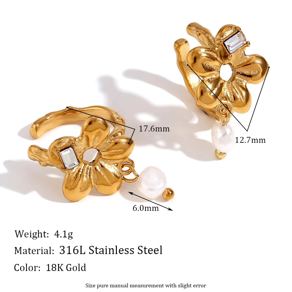 New Stainless Steel Gold Color Ear Clip