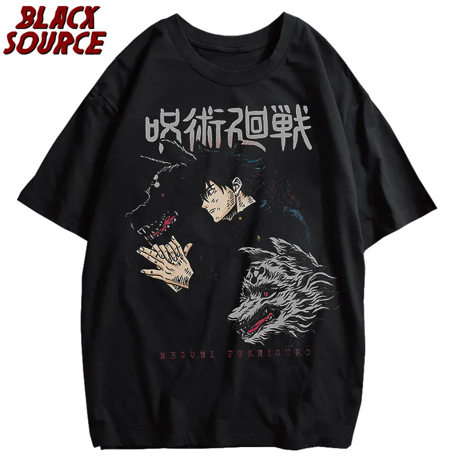 Männer Harajuku Schwarz Gewaschen T-Shirt Hip Hop Streetwear