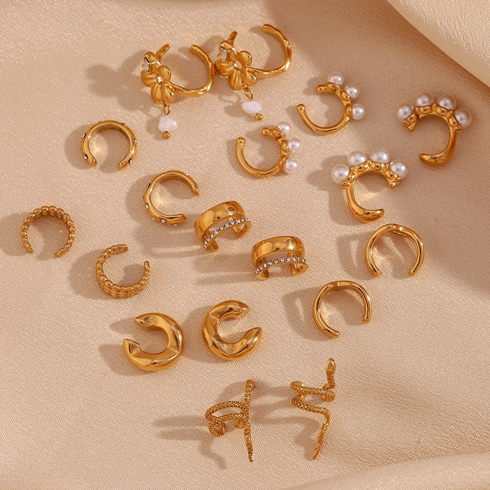 New Stainless Steel Gold Color Ear Clip
