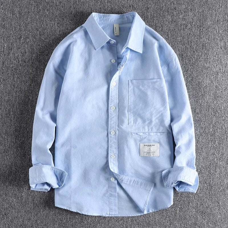 Men's long sleeve design pocket every day shirt