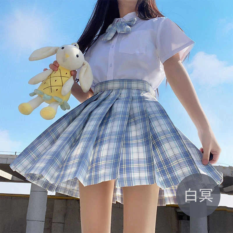 Hohe Taille Weiß Rosa Kawaii Harajuku Goth Y2k Rock